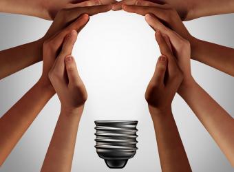 Cover Photo of Lightbulb Created by Hands